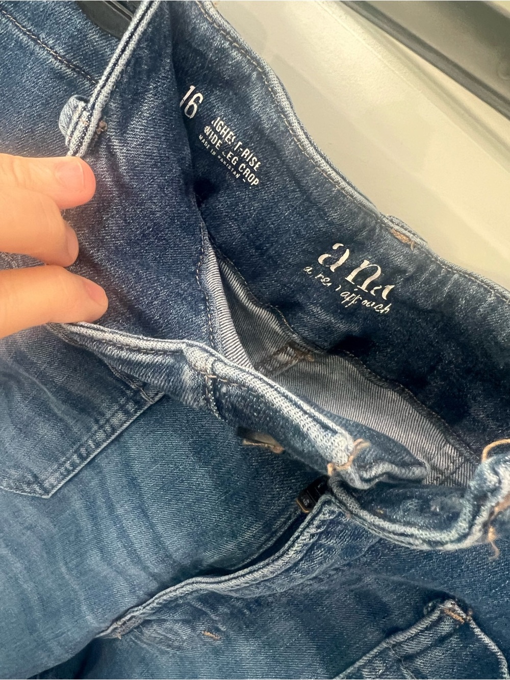a.n.a Straight Leg Cropped Jeans - Blue - Picture 2 of 4